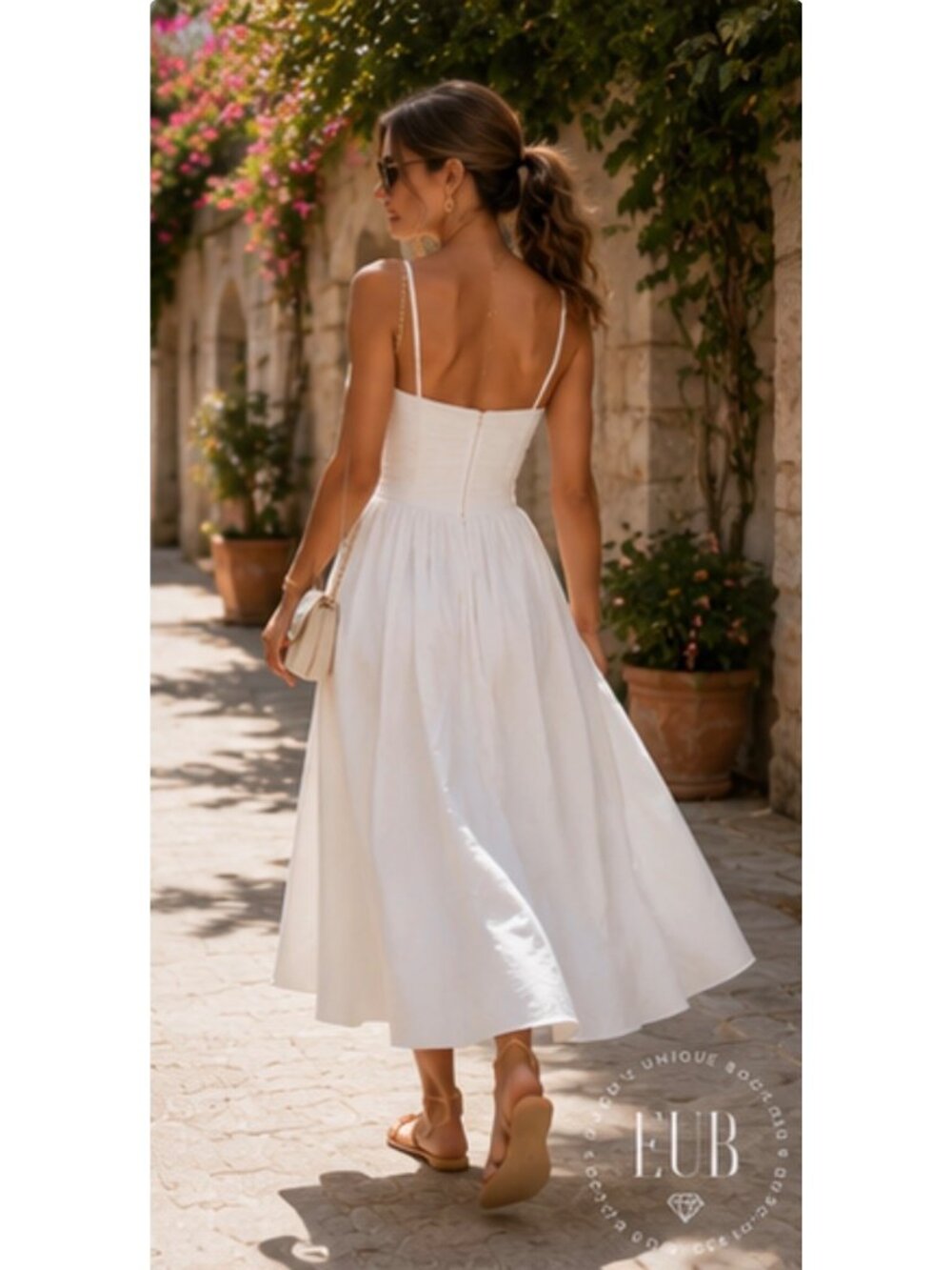 Reformation Lissa Convertible Organic Cotton Midi Dress Ivory NWT Size 8 - Picture 13 of 16